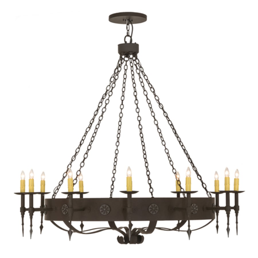 Meyda Tiffany Warwick 12 Light 66" Wide Taper Candle Style Chandelier
