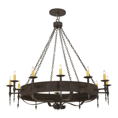 Meyda Tiffany Warwick 12 Light 66" Wide Taper Candle Style Chandelier
