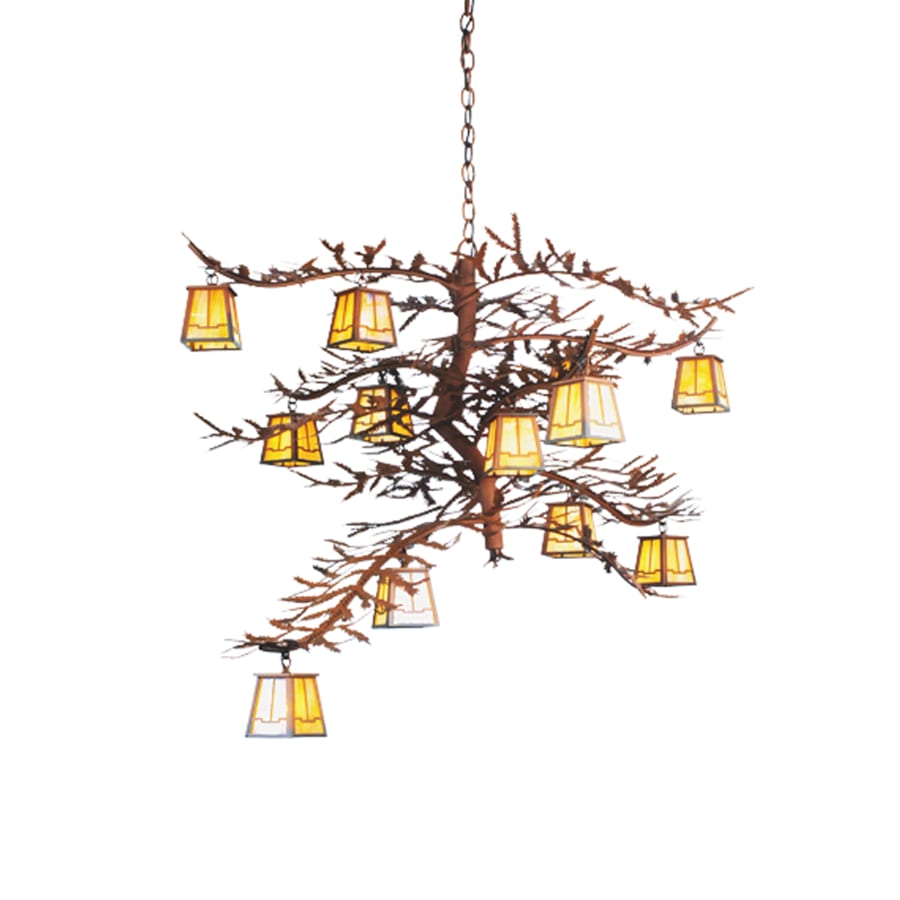 Meyda Tiffany 48" W Pine Branch Valley View 12 Light Chandelier
