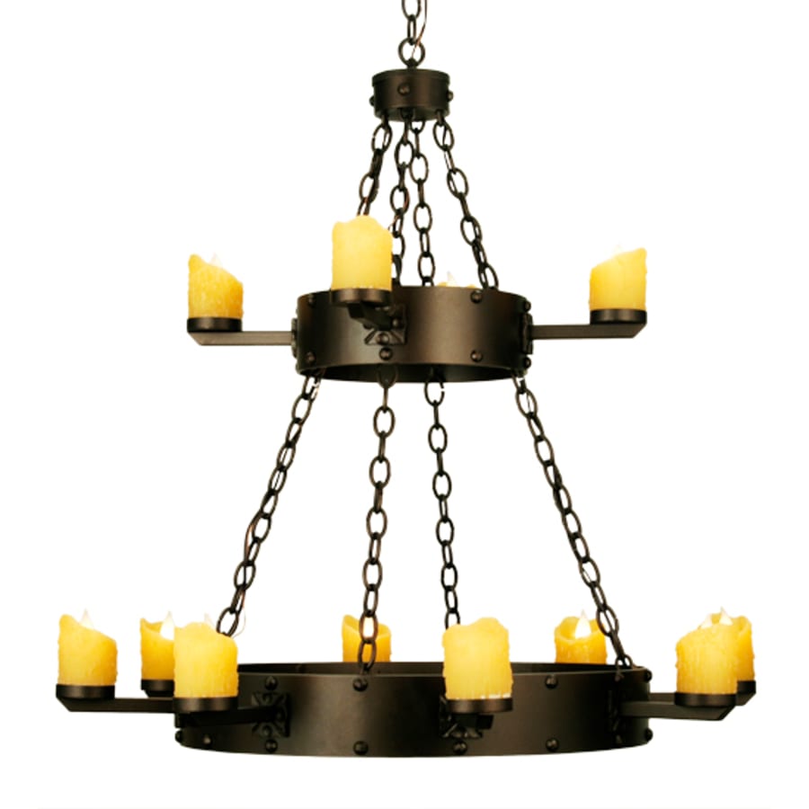 Meyda Tiffany Kingston 12 Light 37" Wide Pillar Candle Style Chandelier