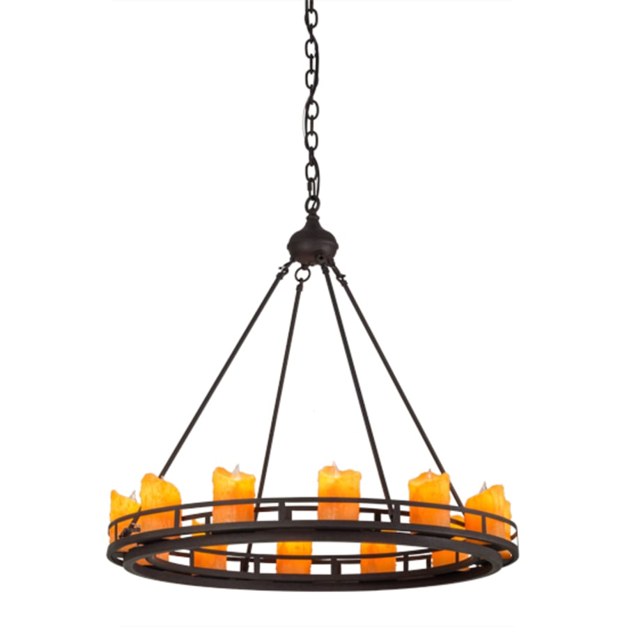 Meyda Tiffany Barbury 12 Light 32" Wide Pillar Candle Style Chandelier
