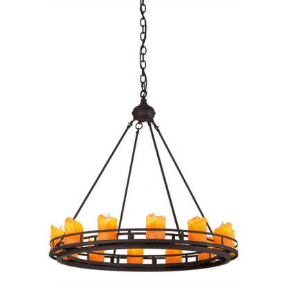 Meyda Tiffany Barbury 12 Light 32" Wide Pillar Candle Style Chandelier