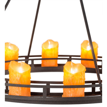 Meyda Tiffany Barbury 12 Light 32" Wide Pillar Candle Style Chandelier