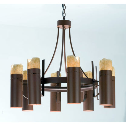 Meyda Tiffany Candle Drop 8 Light 36" Wide Chandelier with Cream Acrylic Shade