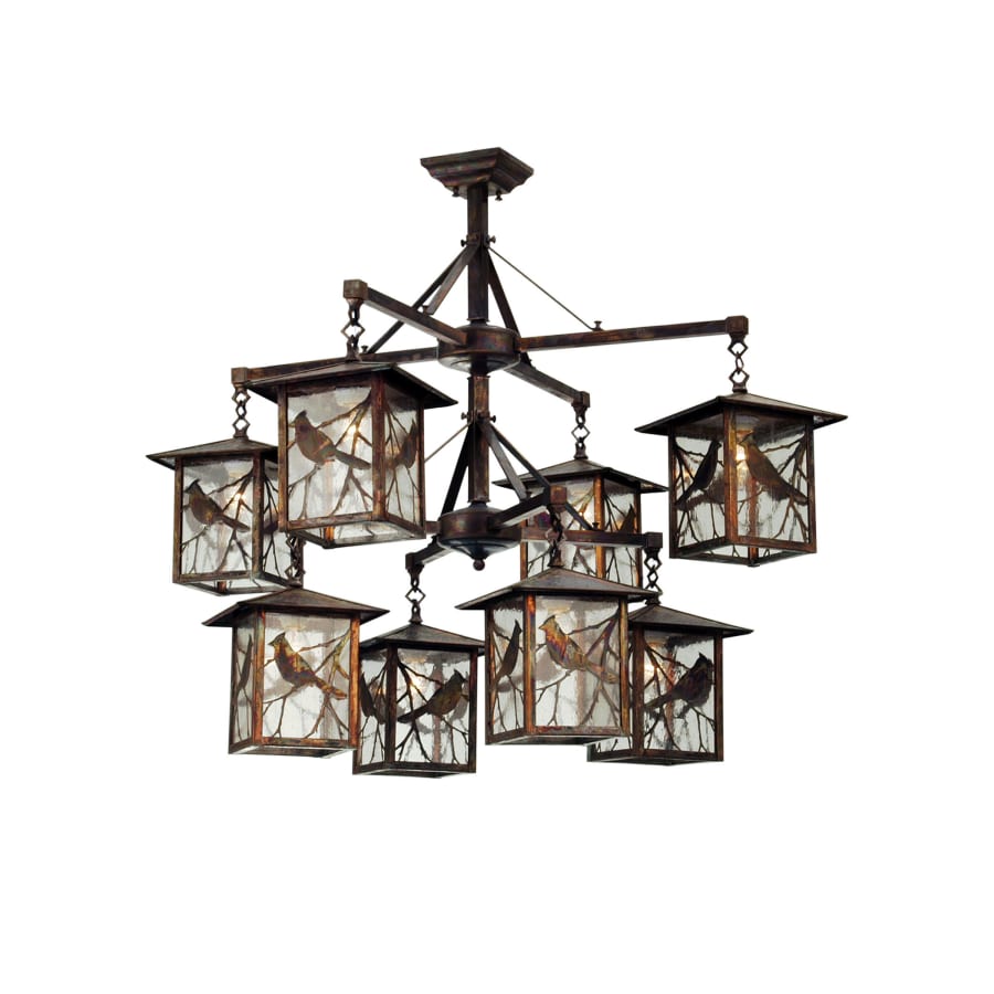 Meyda Tiffany Seneca Song Bird 8 Light 42" Wide Chandelier with Clear Glass Shade