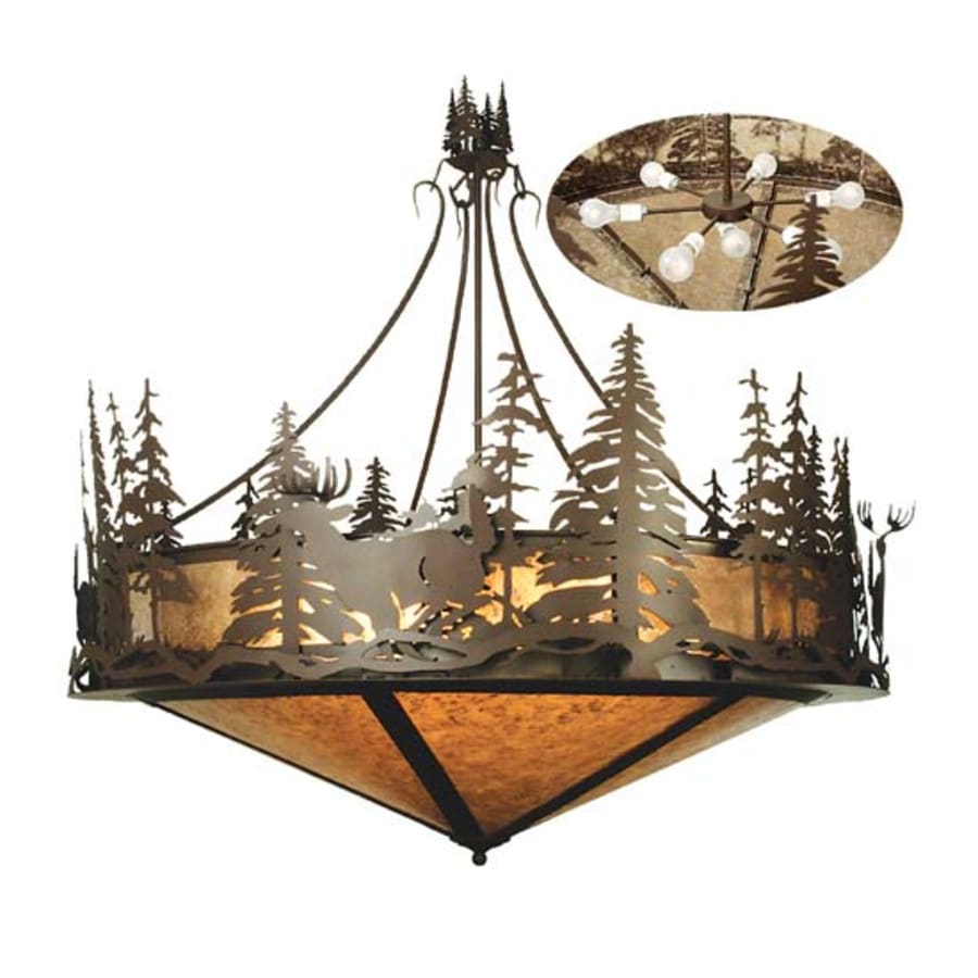 Meyda Tiffany Deer at Dusk 8 Light 58" Wide Pendant