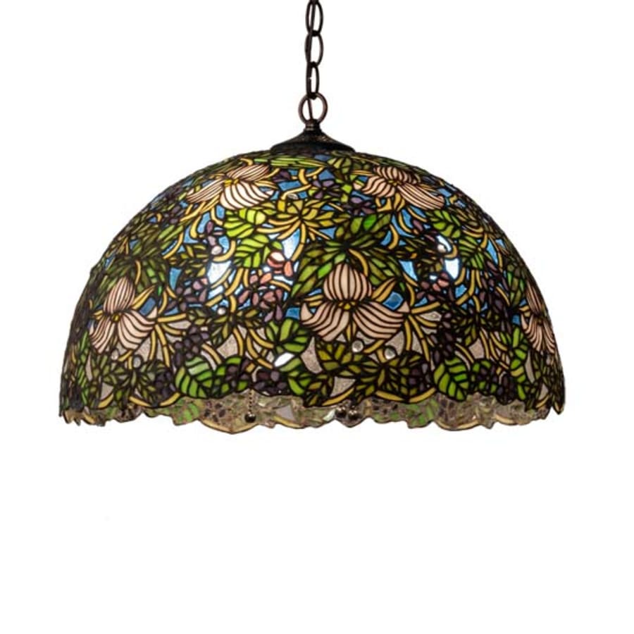 Meyda Tiffany Trillium and Violet 3 Light 20" Wide Pendant