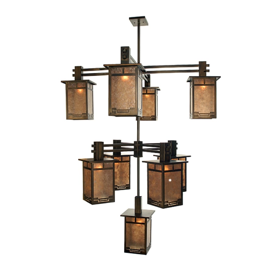 Meyda Tiffany Roylance 9 Light 48" Wide Chandelier with Silver Mica Shade
