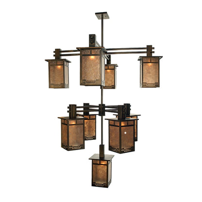 Meyda Tiffany Roylance 9 Light 48" Wide Chandelier with Silver Mica Shade