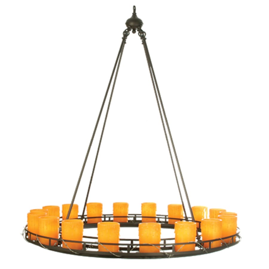 Meyda Tiffany Barbury Barbed Wire 18 Light 48" Wide Wrought Iron Candle Style Chandelier