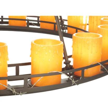 Meyda Tiffany Barbury Barbed Wire 18 Light 48" Wide Wrought Iron Candle Style Chandelier
