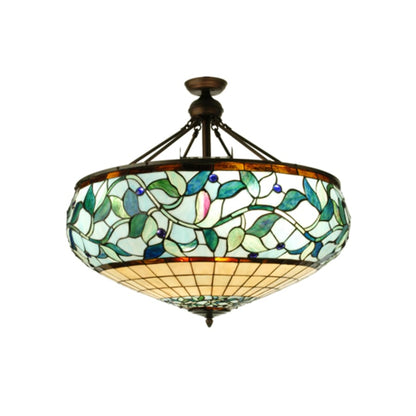 Meyda Tiffany Ivy Berry 6 Light 34" Wide Semi-Flush Bowl Ceiling Fixture