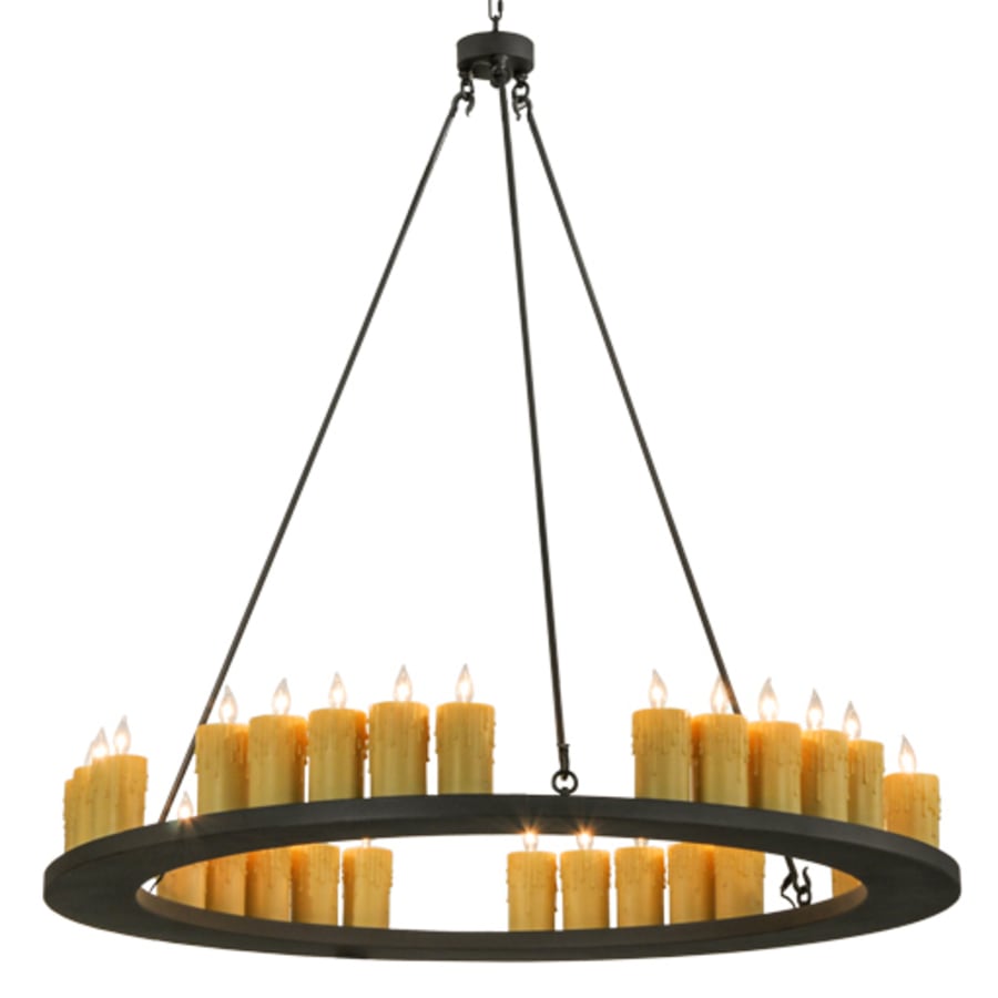 Meyda Tiffany Deina 30 Light 60" Wide Wrought Iron Candle Style Chandelier