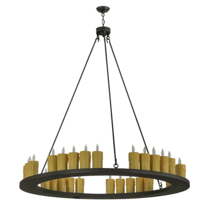 Meyda Tiffany Deina 30 Light 60" Wide Wrought Iron Candle Style Chandelier