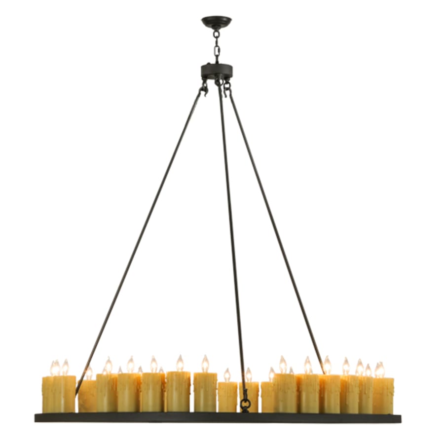 Meyda Tiffany Deina 30 Light 60" Wide Wrought Iron Candle Style Chandelier