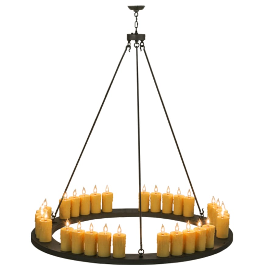 Meyda Tiffany Deina 30 Light 60" Wide Wrought Iron Candle Style Chandelier