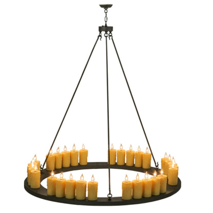 Meyda Tiffany Deina 30 Light 60" Wide Wrought Iron Candle Style Chandelier