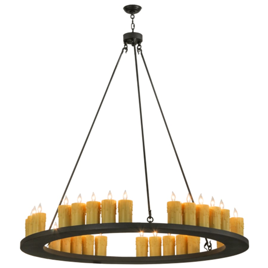 Meyda Tiffany Deina 30 Light 60" Wide Wrought Iron Candle Style Chandelier