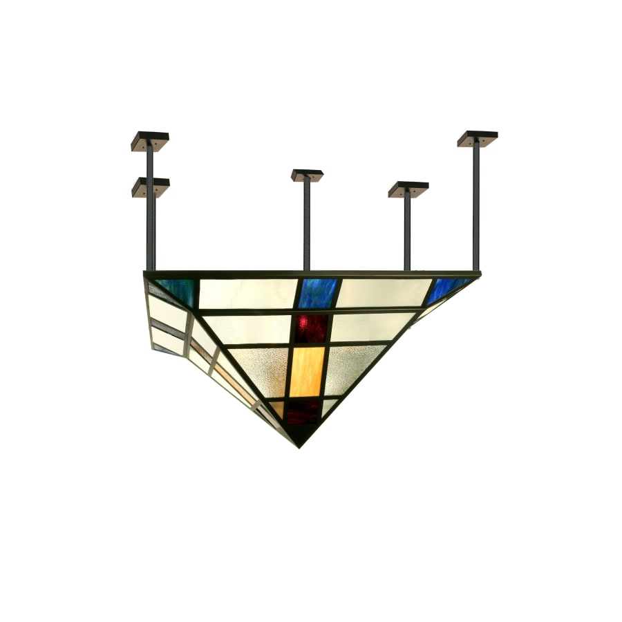 Meyda Tiffany Polaris 8 Light 60" Wide Semi Flush Ceiling Fixture with Tiffany Glass Shade