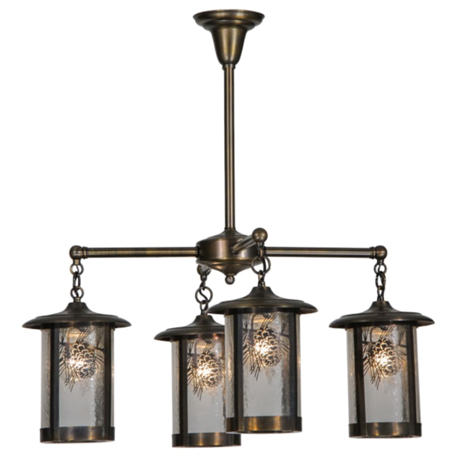 Meyda Tiffany Fulton Winter Pine 4 Light 30" Wide Chandelier