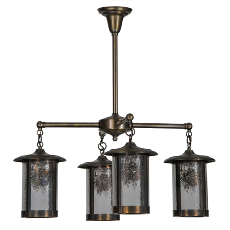 Meyda Tiffany Fulton Winter Pine 4 Light 30" Wide Chandelier