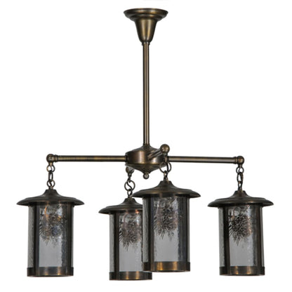 Meyda Tiffany Fulton Winter Pine 4 Light 30" Wide Chandelier