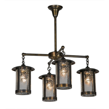Meyda Tiffany Fulton Winter Pine 4 Light 30" Wide Chandelier