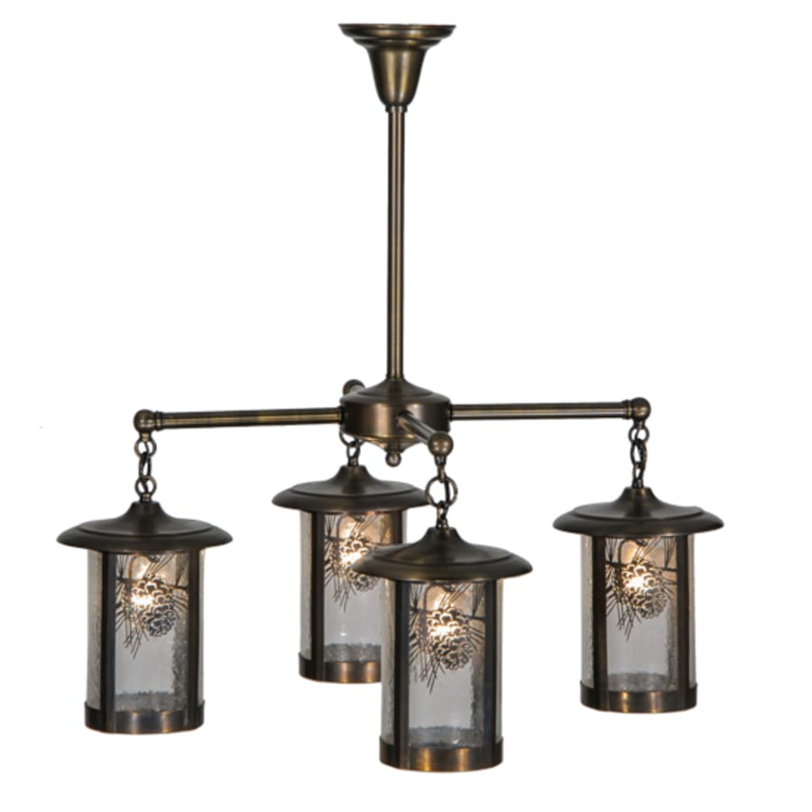 Meyda Tiffany Fulton Winter Pine 4 Light 30" Wide Chandelier