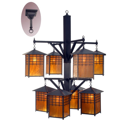 Meyda Tiffany Castille 8 Light 47" Wide Chandelier with Orange Glass Shade
