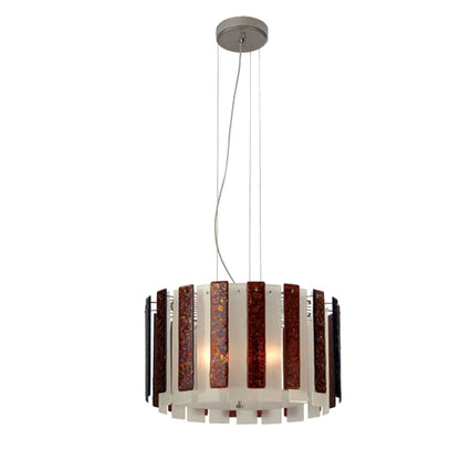 Meyda Tiffany Metro Fusion 3 Light 30" Wide Drum Chandelier with White Glass Shade
