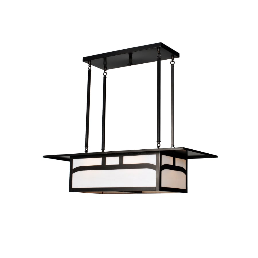 Meyda Tiffany Hyde Park 4 Light 34" Wide Linear Chandelier with White Acrylic Shade