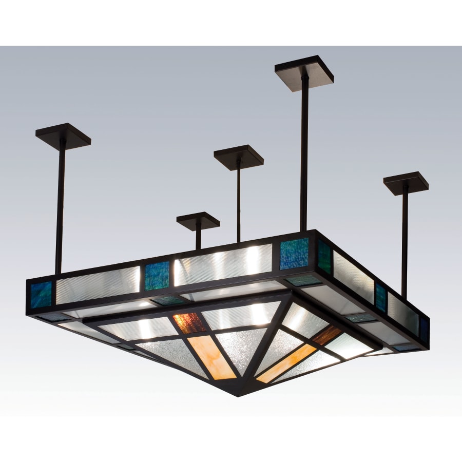 Meyda Tiffany Polaris 4 Light 22-1/2" Wide Semi Flush Ceiling Fixture with Multi-colored Glass Shade