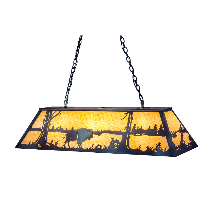 Meyda Tiffany Buffalo at Lake 9 Light 23-3/4" Wide Billiard Chandelier with Yellow Glass Shade