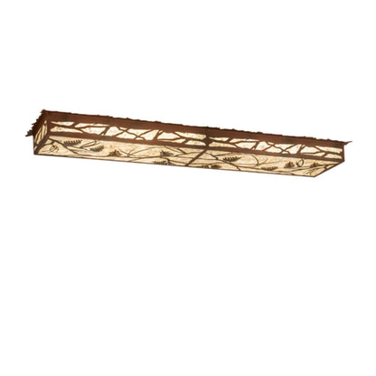 Meyda Tiffany Whispering Pines 62" Wide LED Flush Mount Ceiling Fixture - Rust / Wrought Iron Finish