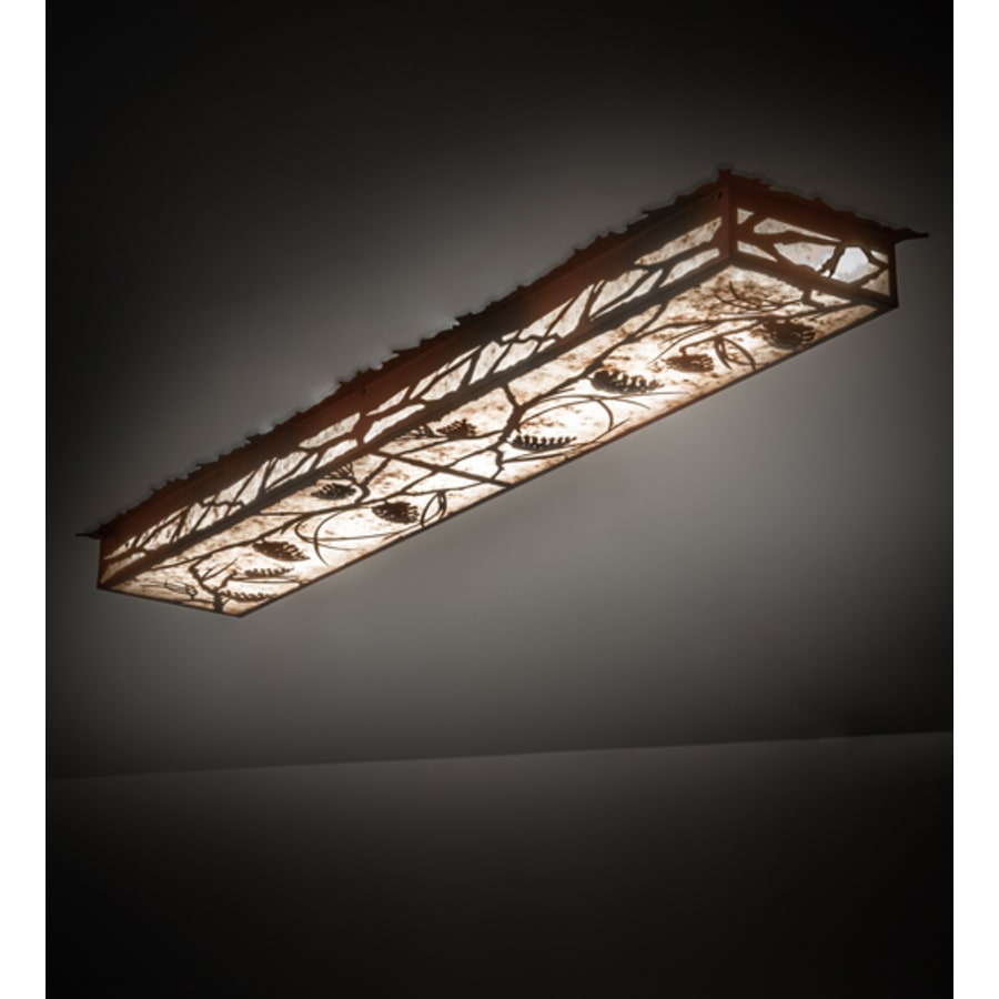 Meyda Tiffany Whispering Pines 62" Wide LED Flush Mount Ceiling Fixture - Rust / Wrought Iron Finish