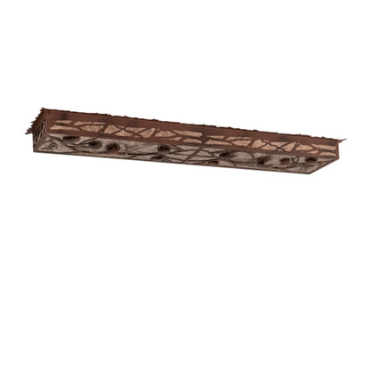 Meyda Tiffany Whispering Pines 62" Wide LED Flush Mount Ceiling Fixture - Rust / Wrought Iron Finish