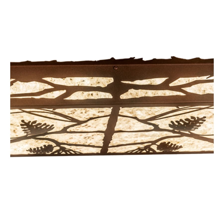 Meyda Tiffany Whispering Pines 62" Wide LED Flush Mount Ceiling Fixture - Rust / Wrought Iron Finish