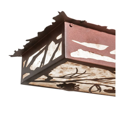 Meyda Tiffany Whispering Pines 62" Wide LED Flush Mount Ceiling Fixture - Rust / Wrought Iron Finish
