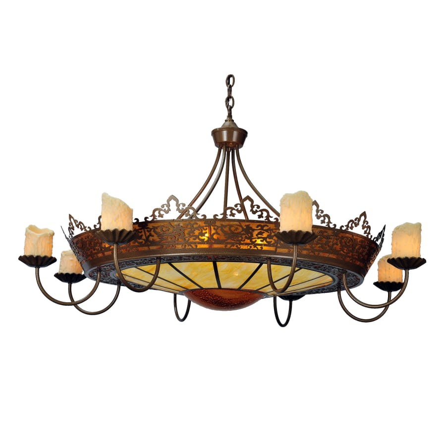 Meyda Tiffany Stanley 20 Light 35" Wide Pillar Candle Chandelier with Brown Mica Shade