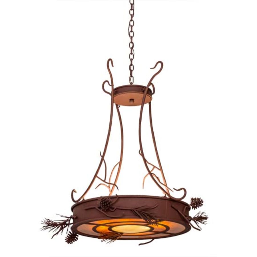 Meyda Tiffany Woodland Pine 4 Light 34" Wide Drum Chandelier