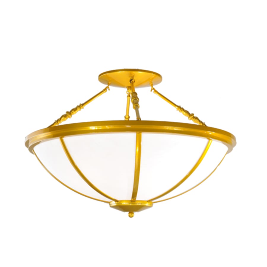 Meyda Tiffany Commerce 4 Light 35" Wide Semi-Flush Bowl Ceiling Fixture - Polished Brass Finish