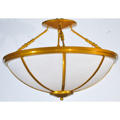 Meyda Tiffany Commerce 4 Light 35" Wide Semi-Flush Bowl Ceiling Fixture - Polished Brass Finish