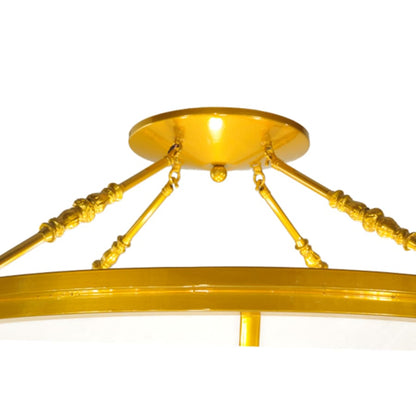 Meyda Tiffany Commerce 4 Light 35" Wide Semi-Flush Bowl Ceiling Fixture - Polished Brass Finish