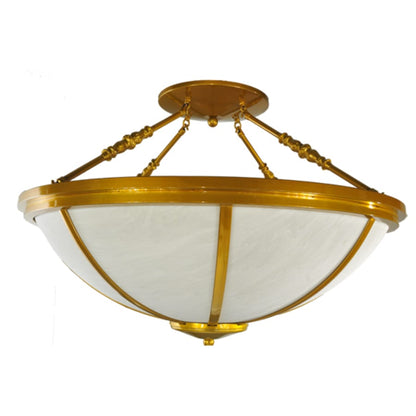 Meyda Tiffany Commerce 4 Light 35" Wide Semi-Flush Bowl Ceiling Fixture - Polished Brass Finish
