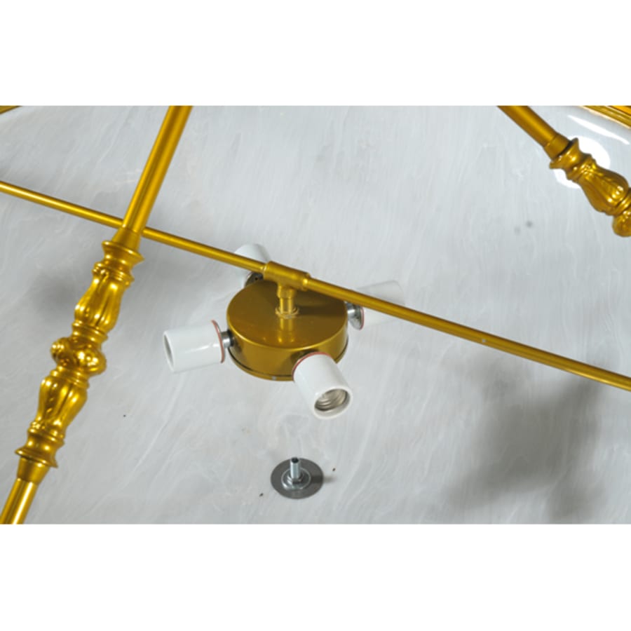 Meyda Tiffany Commerce 4 Light 35" Wide Semi-Flush Bowl Ceiling Fixture - Polished Brass Finish