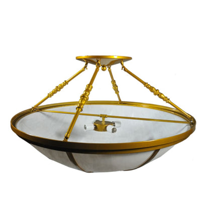 Meyda Tiffany Commerce 4 Light 35" Wide Semi-Flush Bowl Ceiling Fixture - Polished Brass Finish