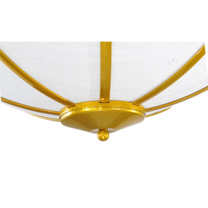 Meyda Tiffany Commerce 4 Light 35" Wide Semi-Flush Bowl Ceiling Fixture - Polished Brass Finish
