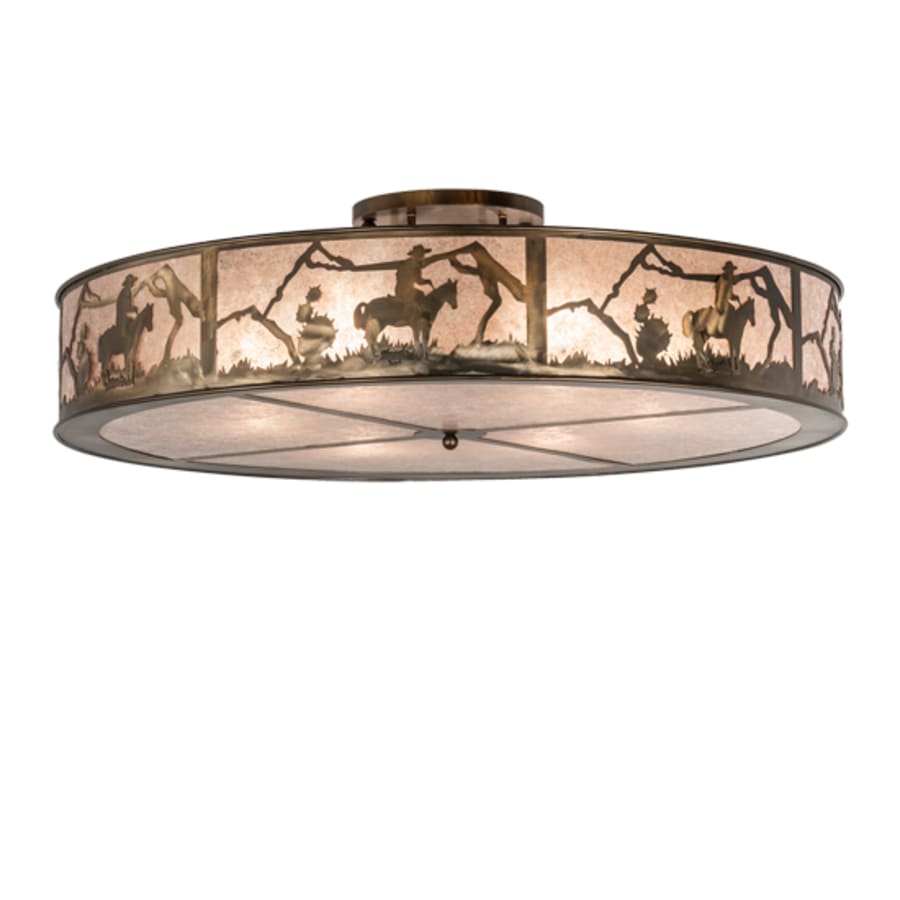 Meyda Tiffany Cowboy 6 Light 49" Wide Semi-Flush Drum Ceiling Fixture