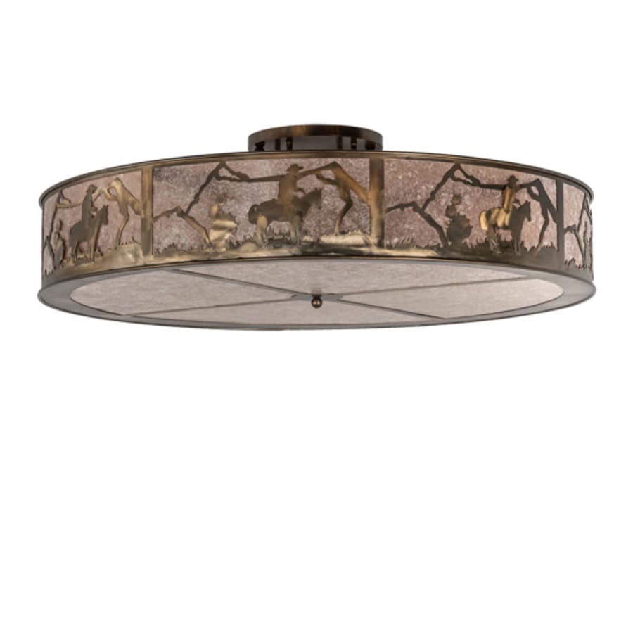 Meyda Tiffany Cowboy 6 Light 49" Wide Semi-Flush Drum Ceiling Fixture
