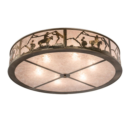 Meyda Tiffany Cowboy 6 Light 49" Wide Semi-Flush Drum Ceiling Fixture